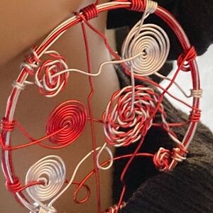 Extra large Hoops with spirals/twists designs